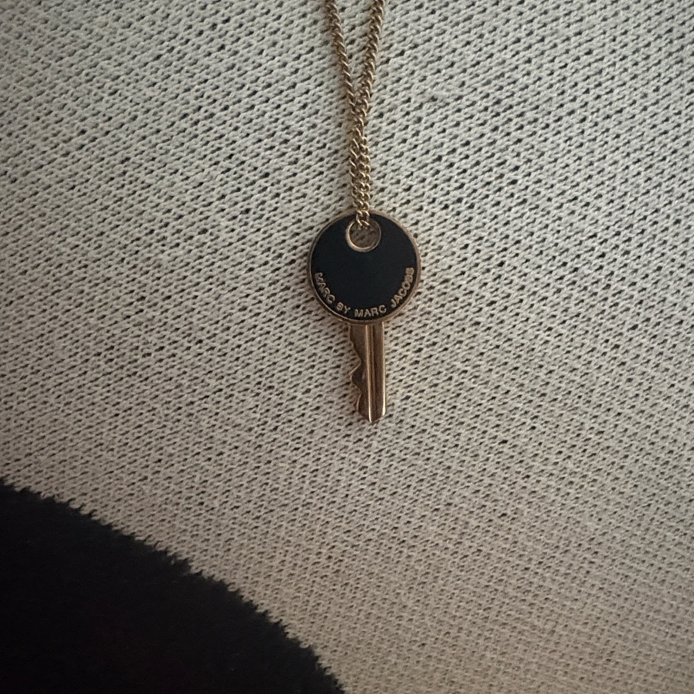 Marc Jacobs Black and Gold Key Necklace